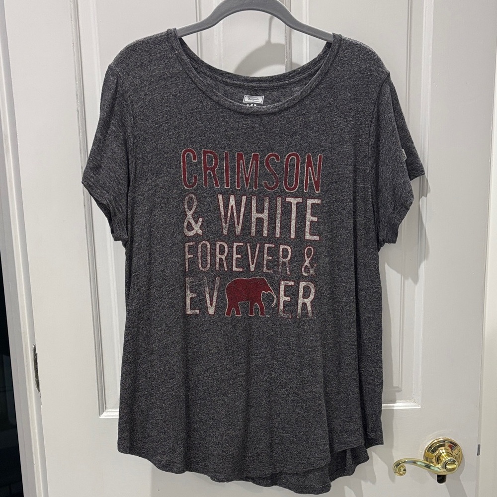 Alabama Graphic Tee - Charcoal Crimson & White Slogan Size XL